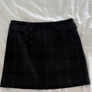 Classic Wool Black/Charcoal Plaid Women's Mini Skirt
